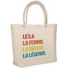 Sac de plage - PLANETEE - Leïla Déesse Légende Vintage - Coton imprimé France - Beige - Grande contenance