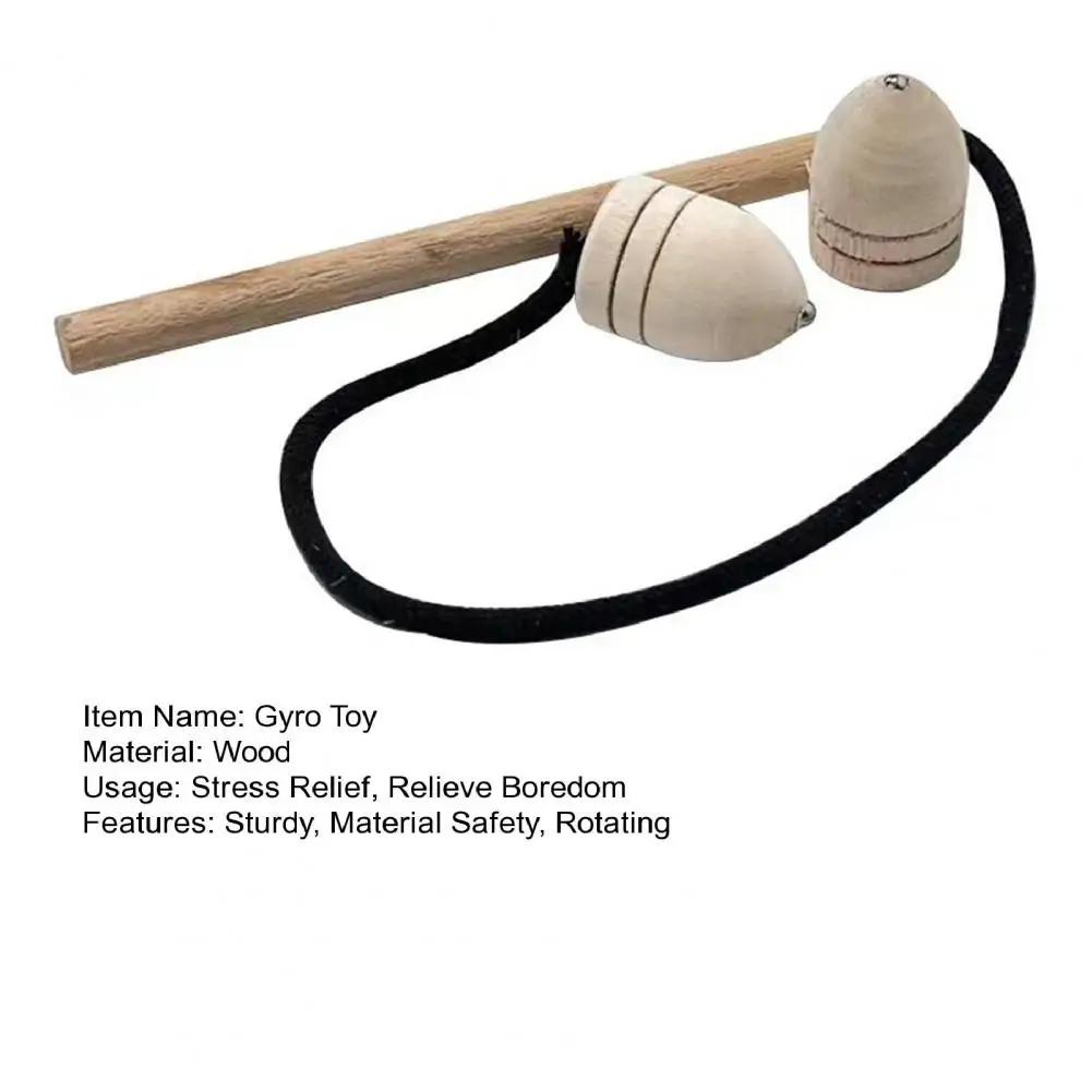 1 Набор Гироскоп на Палец Игрушка Волчок Вращающийся Конусная Форма Веревочный Деревянный Ностальгия Китайская Традиционная Игрушка Игрушки для Детей