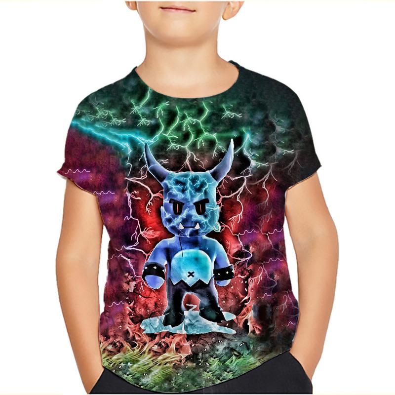 Футболки для детей Stumble Guys Stumble Game Cartoon 3D Print с коротким рукавом для мальчиков/девочек с круглым вырезом, модные футболки для мальчиков, футболки, топы, одежда