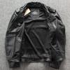 Осенняя новая кожаная куртка мужская с лацканами и диагональной застежкой-молнией, кожаная куртка Harley Biker Slim Leather Jacket