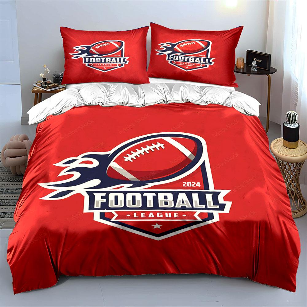 Red Football League Bedding Set Bedding Duvet Cover Set Duvet Cover Pillowcases (1 * Duvet Cover 2 * Pillowcases, without duvet insert)