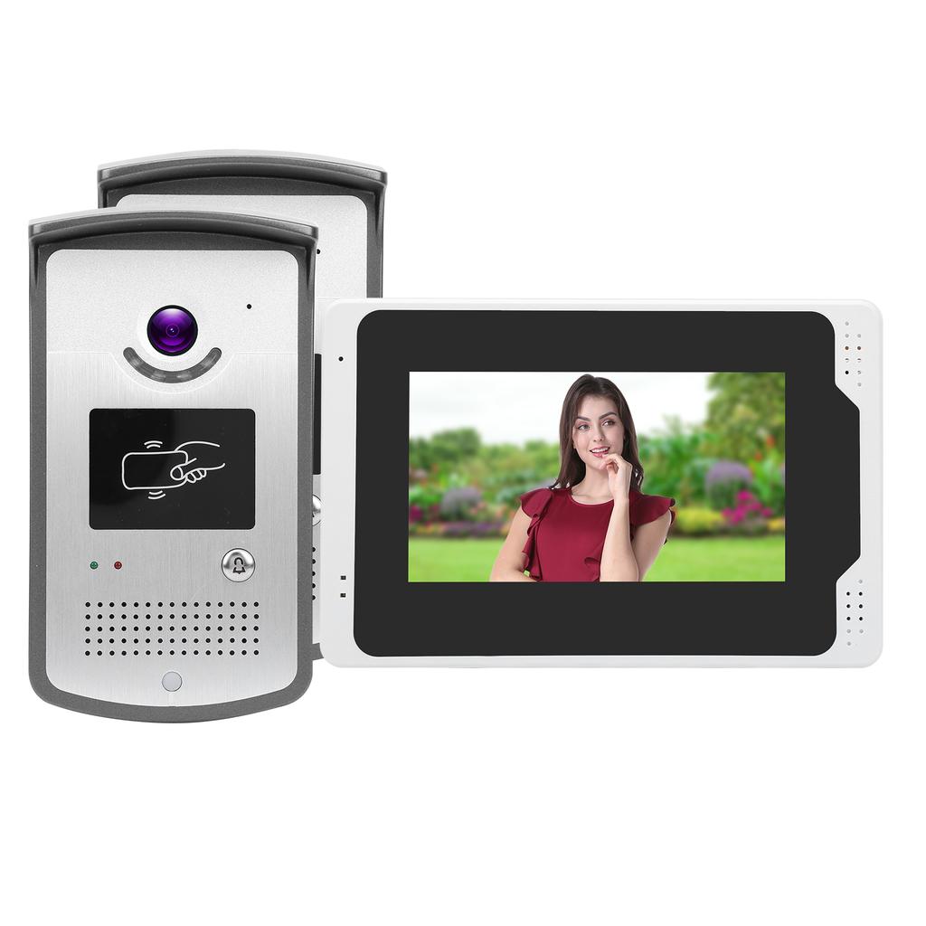 7-дюймовая 1080P WiFi видеокарта дверной звонок домофон 2 наружных блока TFT экран защита от дождя ночное видение для