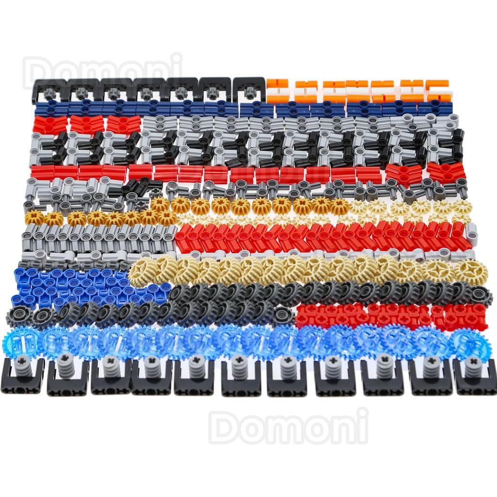 Domoni 452 Pieces Technical Gear Set Compatible with Lego Kits Gears Axle Pin Connector for Mock Robot Building Blocks Bricks DIY 8/12/16/24