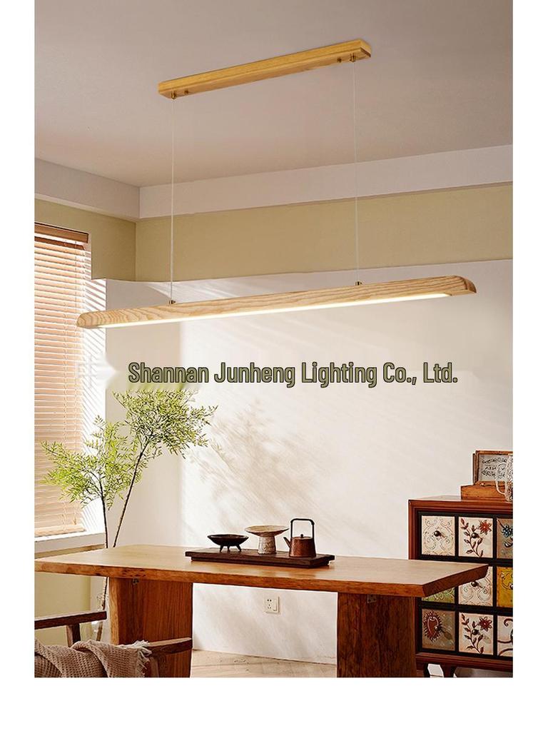 White Ash Solid Wood Zen Chandelier for Dining Room, Tea Room, Bar Counter, or Office Desk