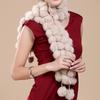 Women Winter Warm Rabbit Fur Scarf Hot Sale Natural Rabbit Fur Muffle Lady Scarves