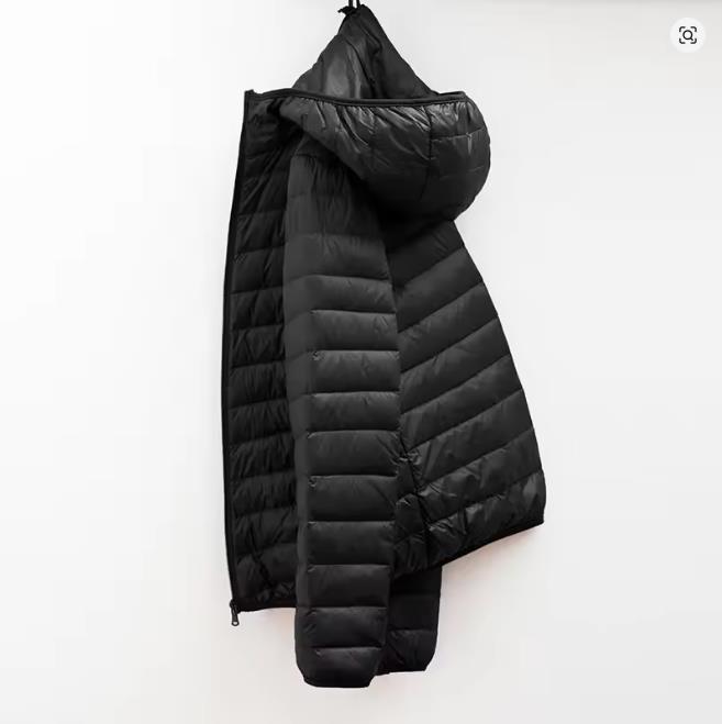 Мужское зимнее пальто Модные куртки с капюшоном из пуха белой утки Большого размера Ультралегкое пуховое пальто Портативные тонкие пуховые парки