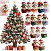 14/28Pcs 2D Flat Cute Wooden Dog Christmas Ornaments Hanging Decor for Xmas Tree Home Party Perfect Holiday Gift Ornament Set 7