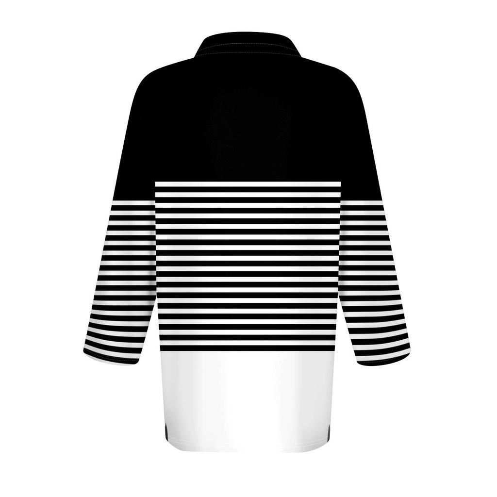 Женская модная повседневная рубашка с короткими рукавами 3/4 с лацканами и принтом, женские топы на пуговицах