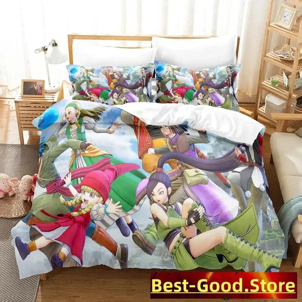 Dragon Quest XI Комплект кровати Односпальный Двуспальный Полный Размер King-Size Размеры Комплект постельного белья Взрослые Детская спальня Комплекты пододеяльников Аниме комплект