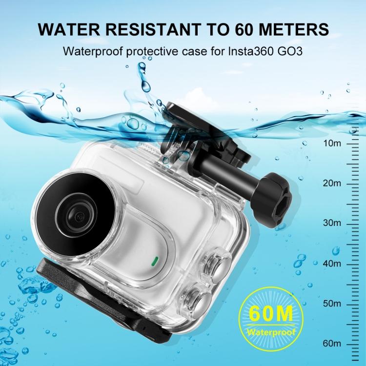Для Insta360 GO 3 / GO 3S PULUZ 60-метровый водонепроницаемый корпус-кейс с адаптером-основанием и винтом (прозрачный)