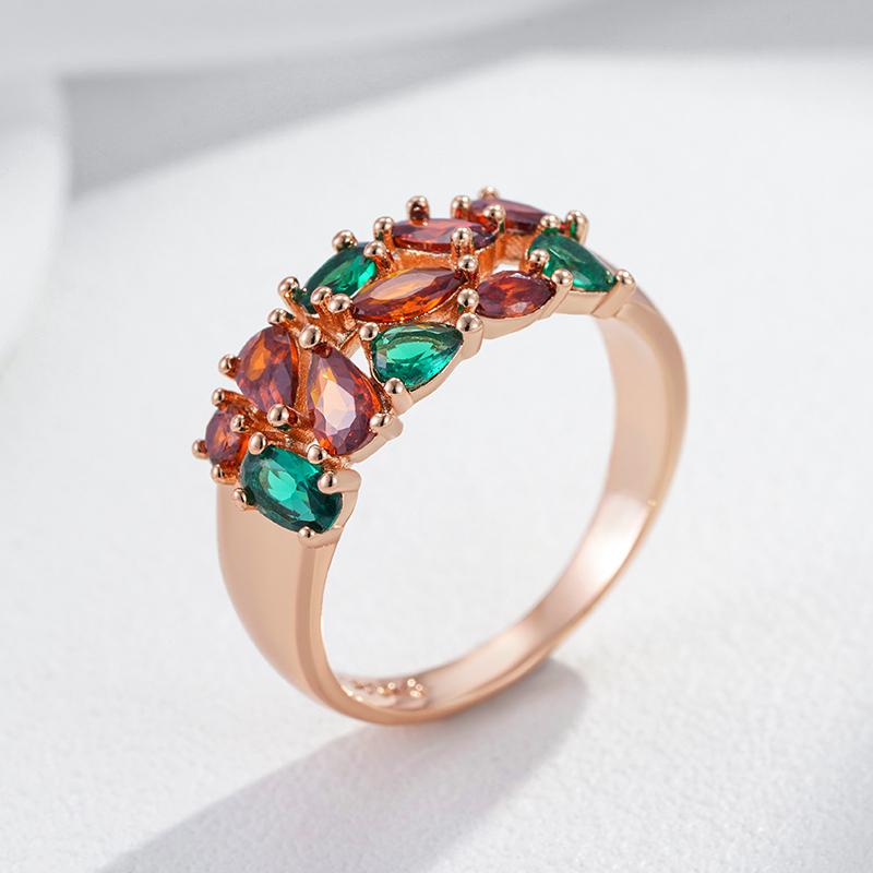 Блестящие натуральные цирконы, свадебные кольца для невесты, тренд, цвет розового золота, повседневные изящные украшения, лучший кристальный подарок