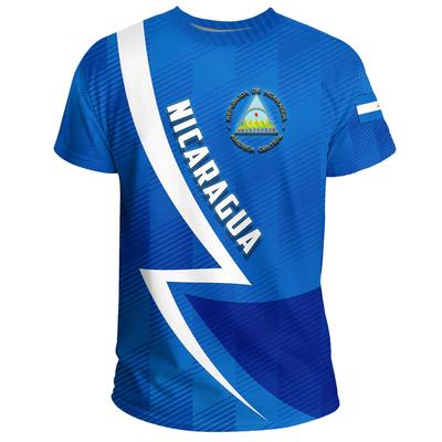 Никарагуа Флаг Карта 3D Принт Футболка для Мужчин Одежда Мода Мужская Футболка Национальный Герб Футболка День Независимости Футболка Женский Топ