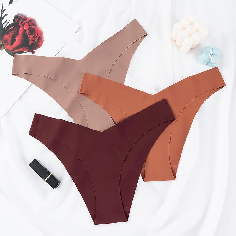Женское модное нижнее белье с низкой талией V-образной формы, бесшовные спортивные трусы для йоги, ультратонкие мягкие женские трусики