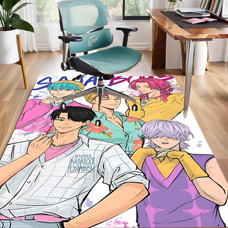 1pc KPop Demon Hunters SAJA BOYS1 Design Area Rug - Non-Slip, Soft & Cozy Floor Mat for Living Room, Bedroom, Office - Indoor/Outdoor Decorative Carpe