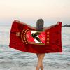 1pc Al Ahly FC Beach Towel, Beach and Seaside Swimming Pool Equipment, Fashion Pattern, Rectangular, Travel Essentials