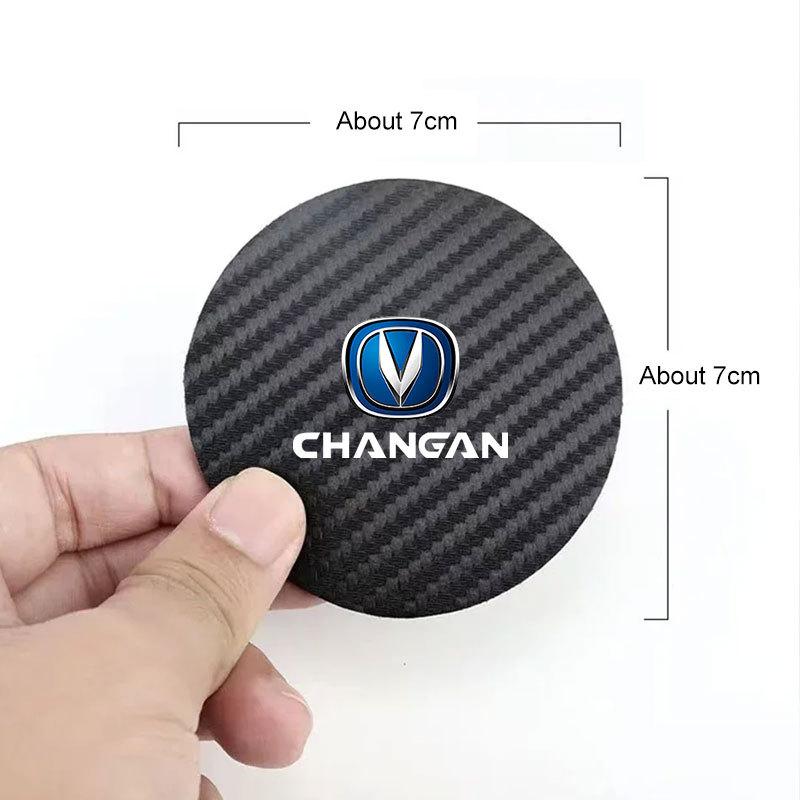 2 шт. Коврики-подстаканники для автомобиля Changan - Узор под карбон Противоскользящая подставка-подстаканник для центральной консоли для CS35PLUS CS55PLUS CS75PLUS