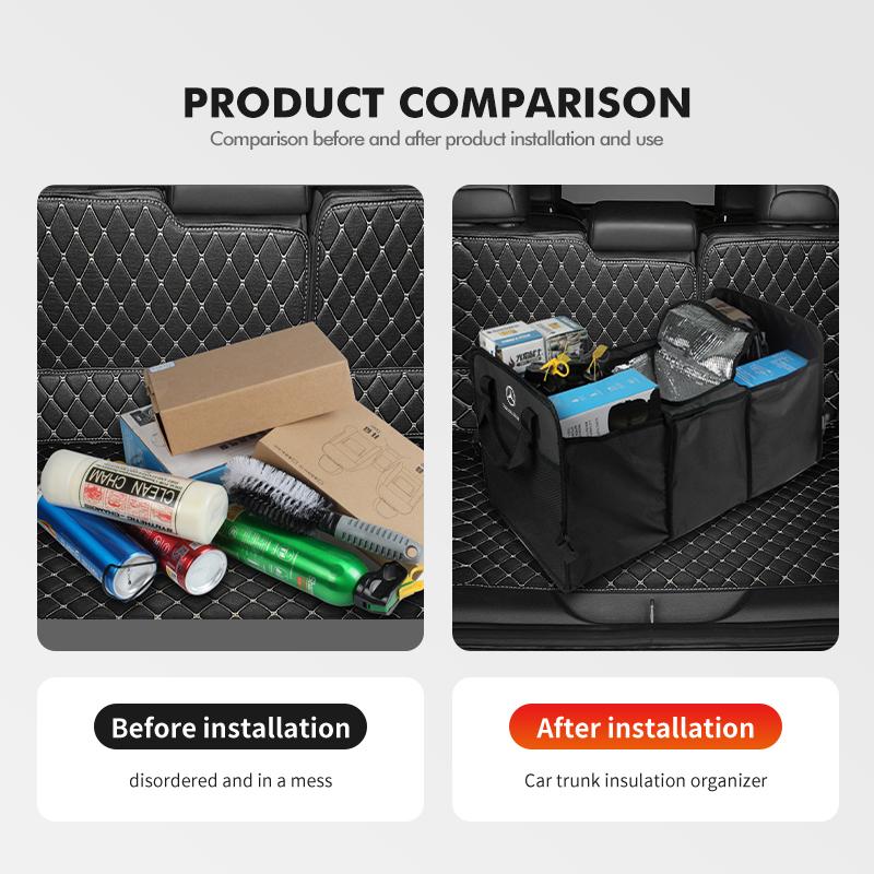 Car Trunk Collapsible Multi-Compartment Organizers Foldable For Mercedes Benz W211 W124 W176 W177 C180 C200 C260 C300 GLC CLE BV4