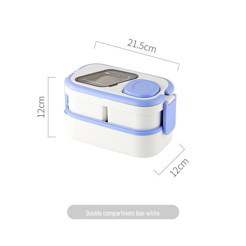 Многослойный герметичный ланч-бокс со столовыми приборами для школьников, пригодный для использования в микроволновой печи