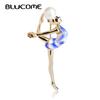 Fashion Sports Gymnastics Girls Brooch Clothes Accessories Gold-color Metal Enamel Simulated Pearls Brooches Jewelry Pin