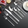 Bright 201 Stainless Steel Embossed Stone Knives, Forks and Spoons Supplies Western Tableware Set Steak Knives, Forks and Ice Spoons