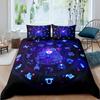 Gemini Comforter Cover Set Twin Size Constellation Duvet Cover Set, Outer Space Universe Planet Print Bedding Set For Kids Teens