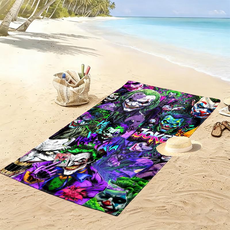 Joker Print Beach Towel, Large Soft Quick Dry Towel for Beach Camping Swimming