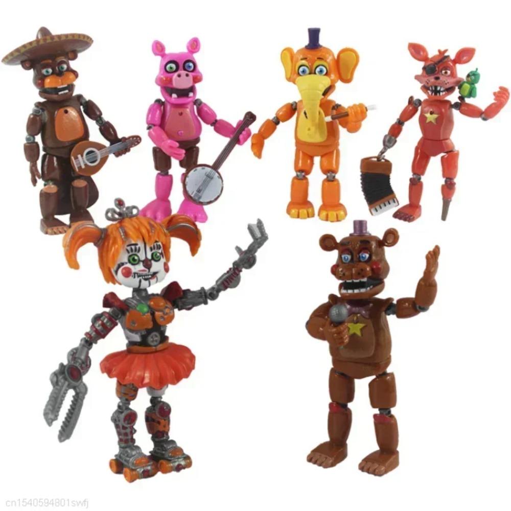 6 шт. Фигурки FNAF Фредди Бонни Фокси Фезбер Медведь Пять Ночей ПВХ Модель Фигурки Действия Игрушки для Детей Подарок на День Рождения