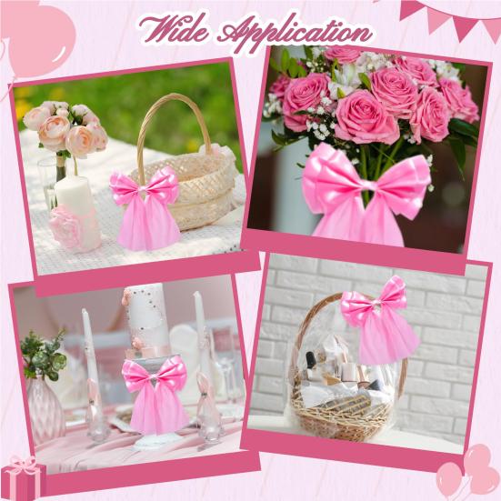 6 шт. большой розовый бант настенное украшение атласная лента подвесной галстук бант для детского душа девичник помолвка свадьба девичник комната фон декор