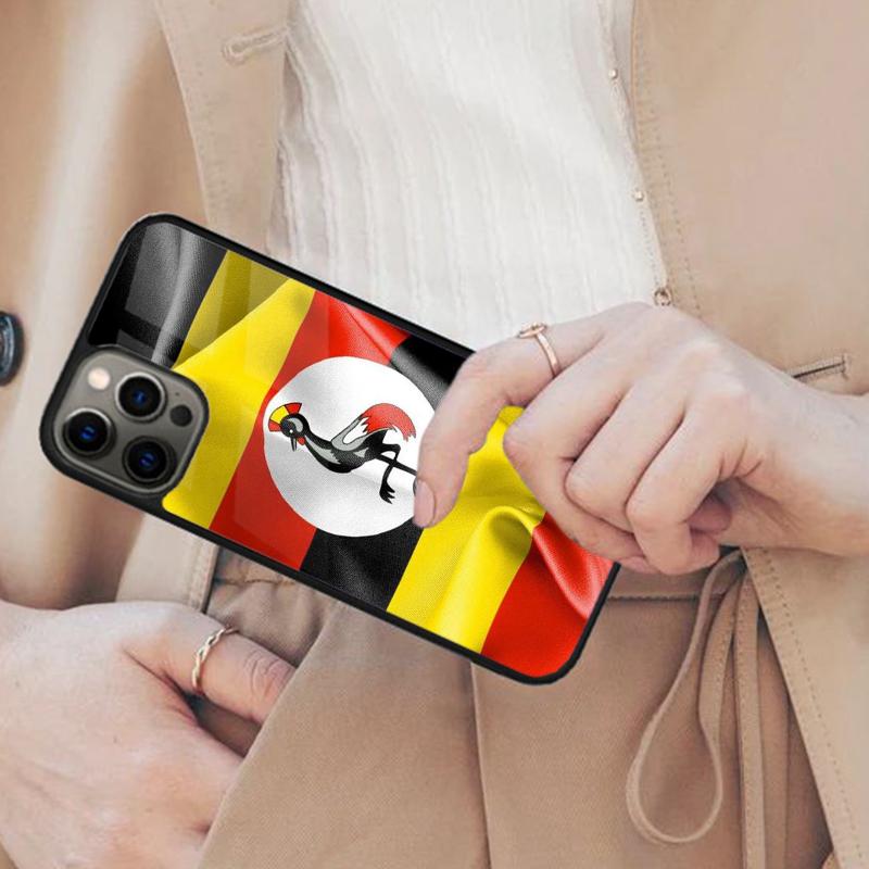 Чехол для телефона с магнитом и гербом Уганды для APPLE iPhone 17 Air 16 14 13 12 Pro Max 15 Plus Беспроводная зарядка MagSafe