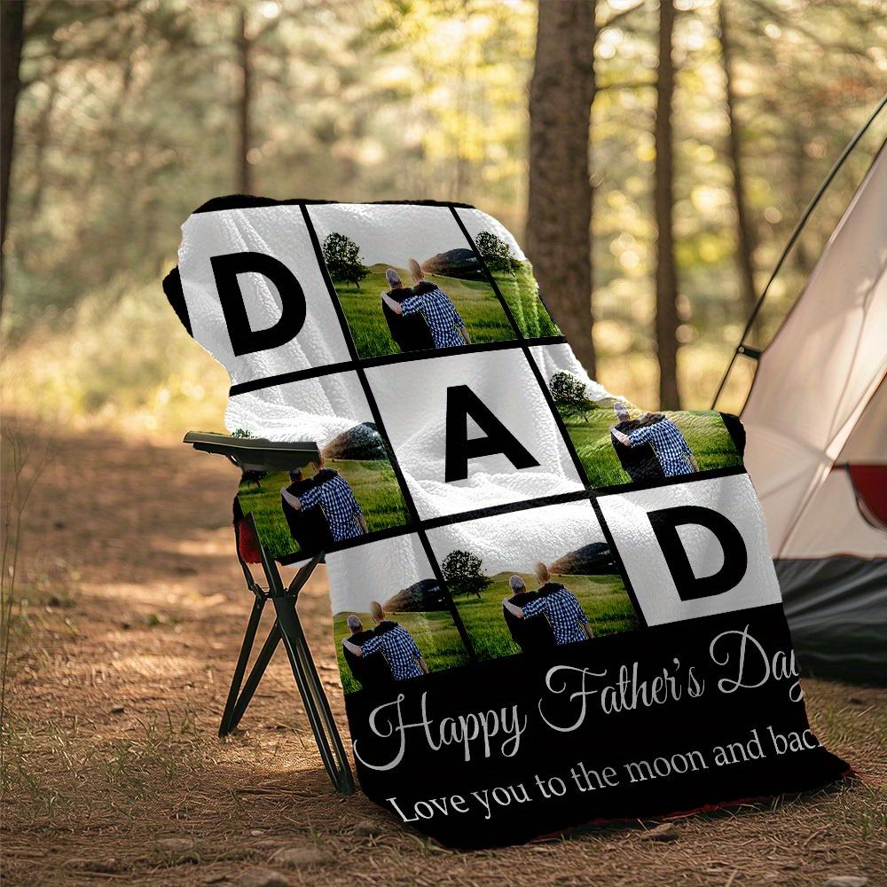 240Gm2 Father'S Day Custom Your Picture Outdoor Blanket Suitable For All Seasons Cozy And Warm Soft Blanket Suitable For Travel Gift For Dad Birthday