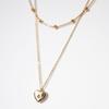 MERRYMOTIVE Heart Point 2 Chain Layered Surgical Gold Necklace