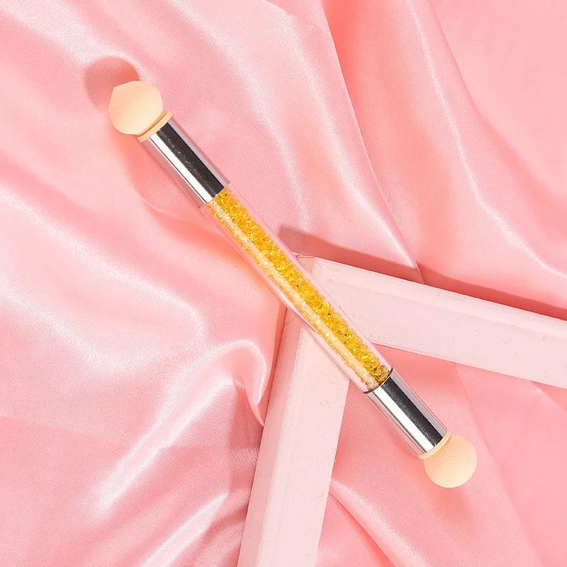 Градиентный карандаш для теней Двусторонний аксессуар для рисования на ногтях Кисть для нанесения точек на ногти Губчатая головка Ручка для страз Кисть для дизайна ногтей