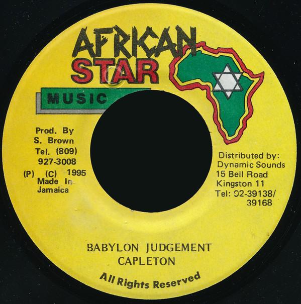 7inch Record CAPLETON - Babylon Judgement NONE African Star Mu 1995 Jamaica Reggae, Ska & Dub Used