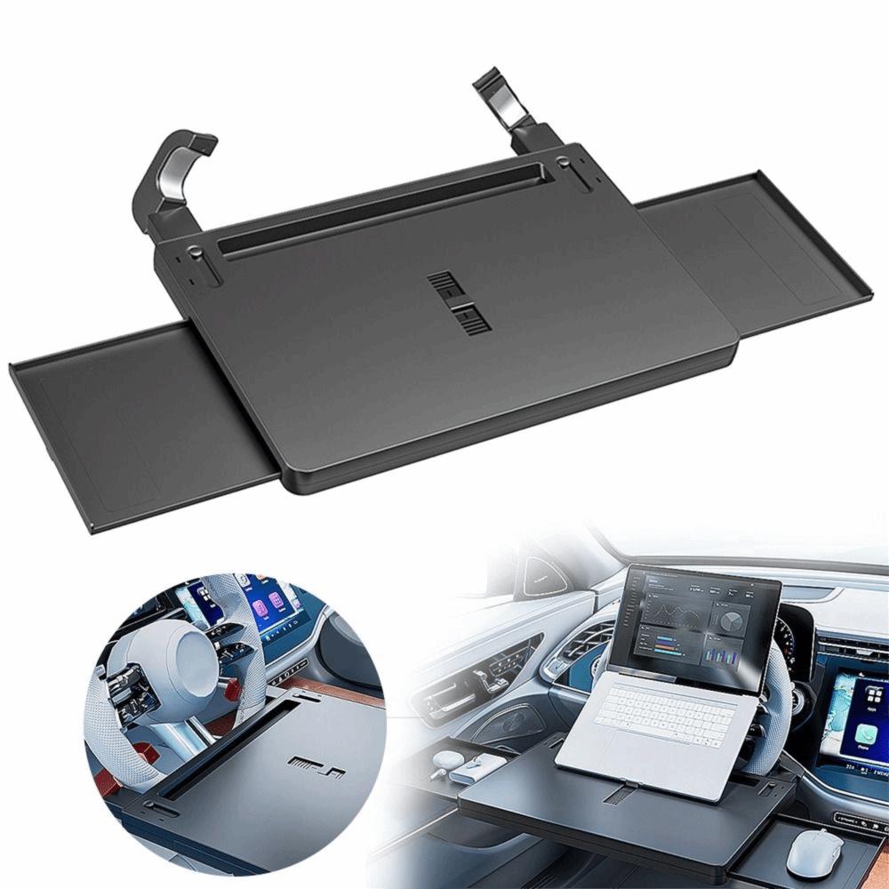 Water Cup Bracket Steering Wheel Tray Folding Auto Desk for Road Trips, Business Travel