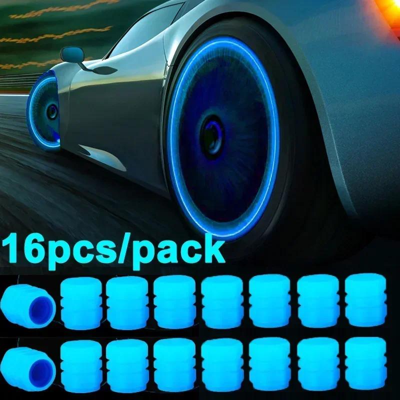 1/20 шт. Светящиеся колпачки для ниппелей, флуоресцентные, светящиеся ночью, декор для автомобиля, универсальные, для мотоцикла, велосипеда, пылезащитные, декоративные колпачки для ниппелей шин