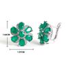 Gorgeous and Elegant Natural Green Agate Gemstones Flower Design Earrings 925 Sterling Silver Jewelry for Women Valentines Gift