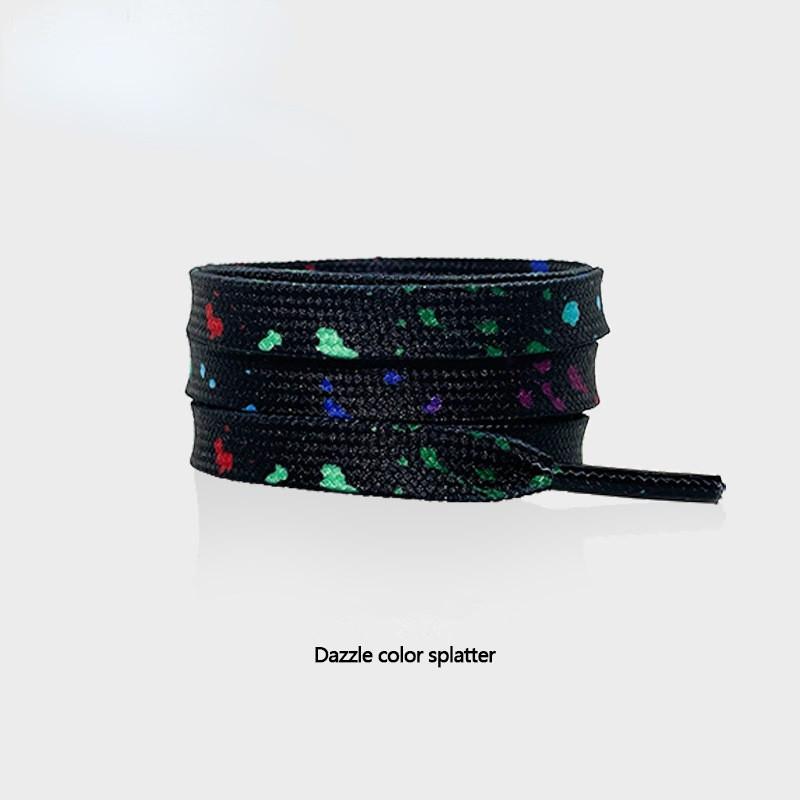 NO.8 красочные всплеск чернил AF1 шнурки женские позолоченные мужские красные черные спортивные повседневные баскетбольные кроссовки с ручной росписью шнурки 100/120/140/160