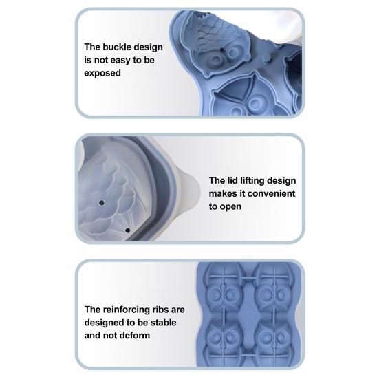 Форма для кубиков льда с воронкообразными крышками. Форма для льда в виде пингвина и совы из пищевого силикона. Изготовитель кубиков льда в виде животных.