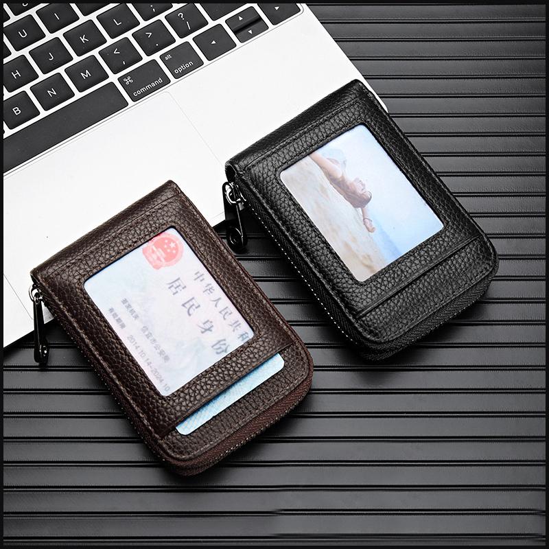 Модный VIP-держатель для удостоверений личности, кошелек из натуральной кожи, банковский кошелек для кредитных карт, женский тонкий маленький орган, сумки на молнии
