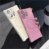 Противоударный магнитный чехол с воздушной подушкой для iPhone 16 15 14 13 12 Pro Max Plus Защита стеклянной линзы Простая силиконовая крышка Magsafe