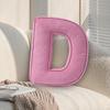 Yousheng Pink Corduroy Letter Pillow A To Z English Alphabet Throw Pillow Decorative Capital Alphabet Shaped Hugging Cushion Sofa Bedroom Living Room