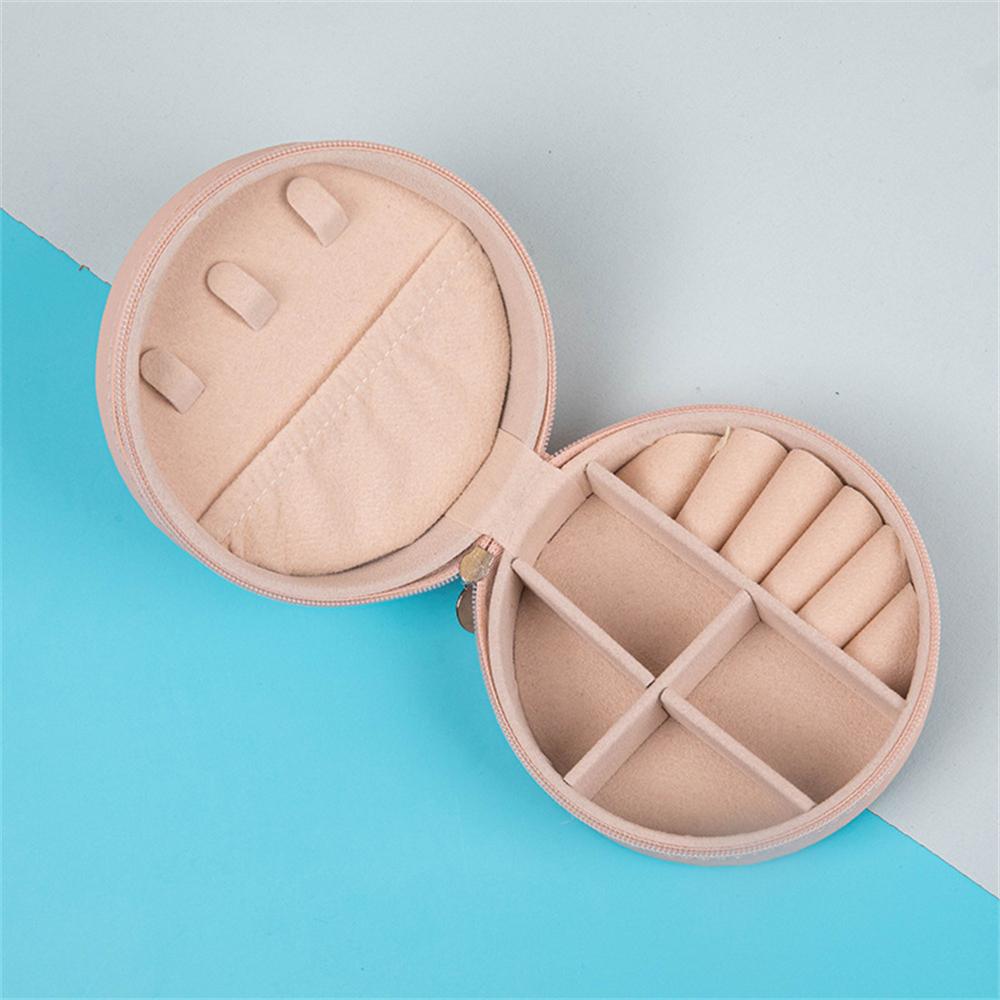 1 шт. Мини-дорожная коробка-органайзер для серег, ожерелий и украшений из ПУ кожи, круглая, портативная