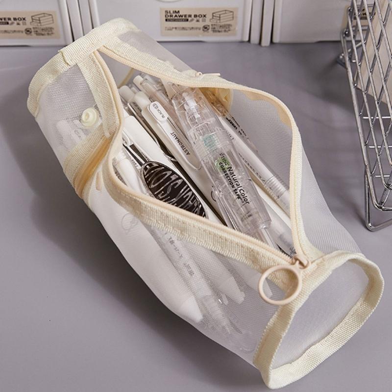 Пенал большой вместимости, сетчатый пенал, пенал в японском стиле, школьные и офисные принадлежности