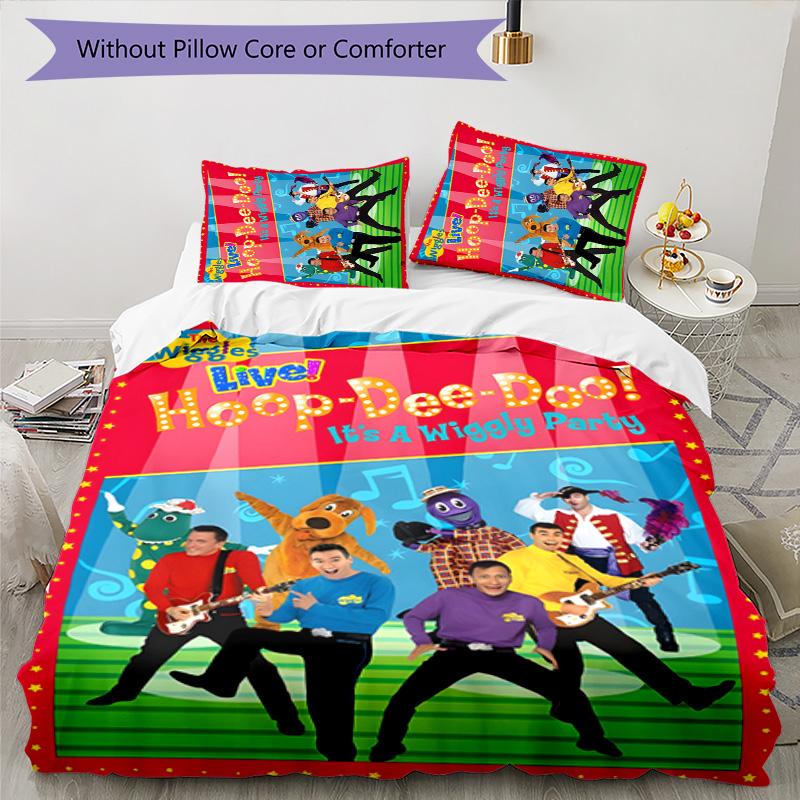 The Wiggles 3pcs Bedding Set Duvet Cover Closure Includes 1 Duvet Cover & 2 Pillowcases for All Seasons Bedroom Home Dorm Decor