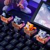 Милые Кошачьи Смоляные Кейкапы Персонализированные Совместимые с Cross Switch для Механической Клавиатуры DIY Запасные Аксессуары