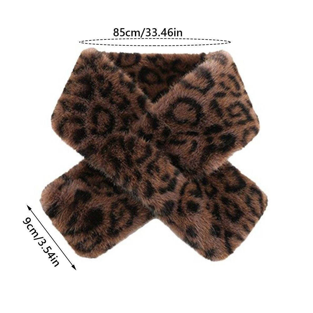 Soft Leopard Print Scarf Windproof Winter Scarf Outdoor Cross Scarf Women's Wear