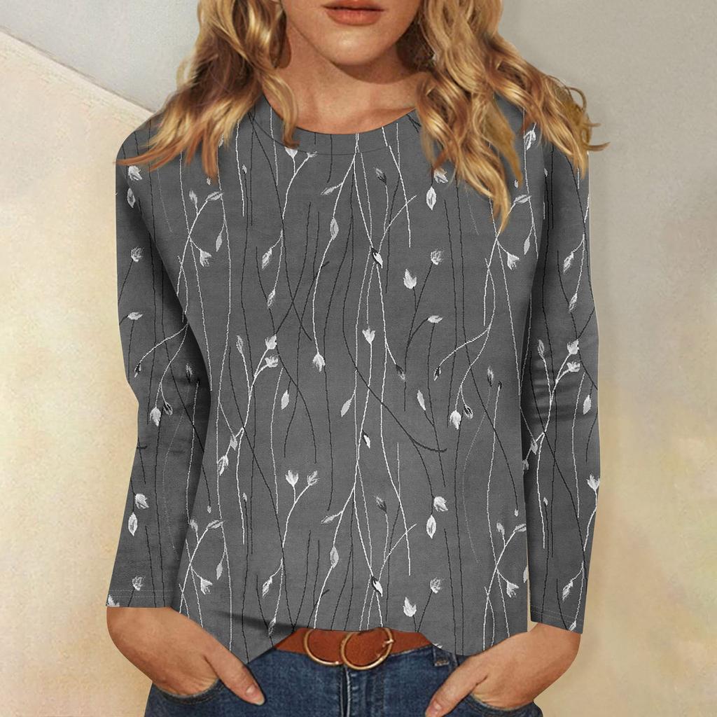 Рубашки с длинным рукавом для женщин, милые футболки с графическим принтом, блузки, повседневные базовые топы больших размеров, пуловеры