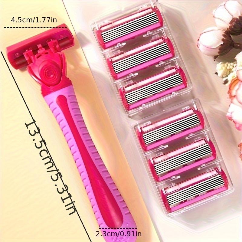 1 Set Manual Women's Body Bikini Hair Removal Safety Razor 6-layer Stainless Steel Shaver Body Hair Trimming