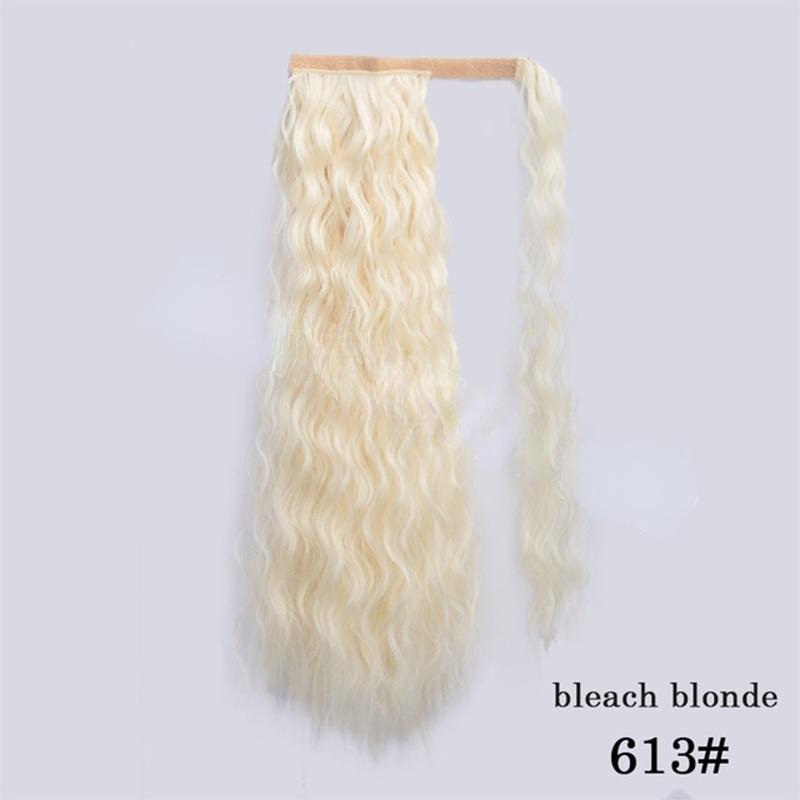 MISS WIG Кукуруза Волнистый длинный хвост Синтетический шиньон с запахом на заколке Наращивание волос Ombre Ponytail