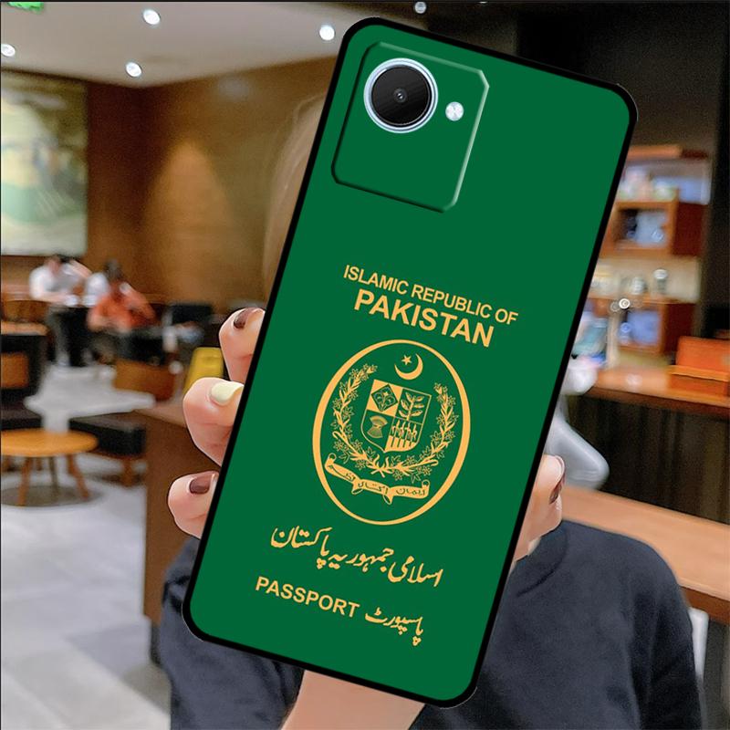 Флаг Пакистана Паспорт Для Realme C55 C71 C75 C65 C63 C61 C53 C67 C35 GT6 GT7 Pro 10 11 12 13 14 15 Pro Plus Чехол